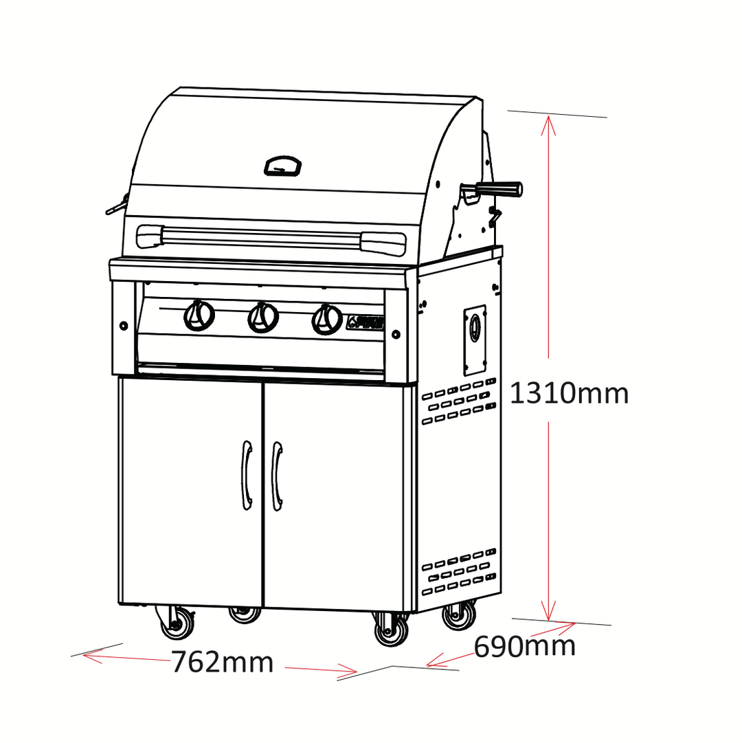 Deluxe - 30″ Gas BBQ + FREE BBQ POWER BUNDLE