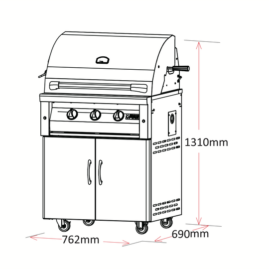 Deluxe - 30″ Gas BBQ + FREE BBQ POWER BUNDLE