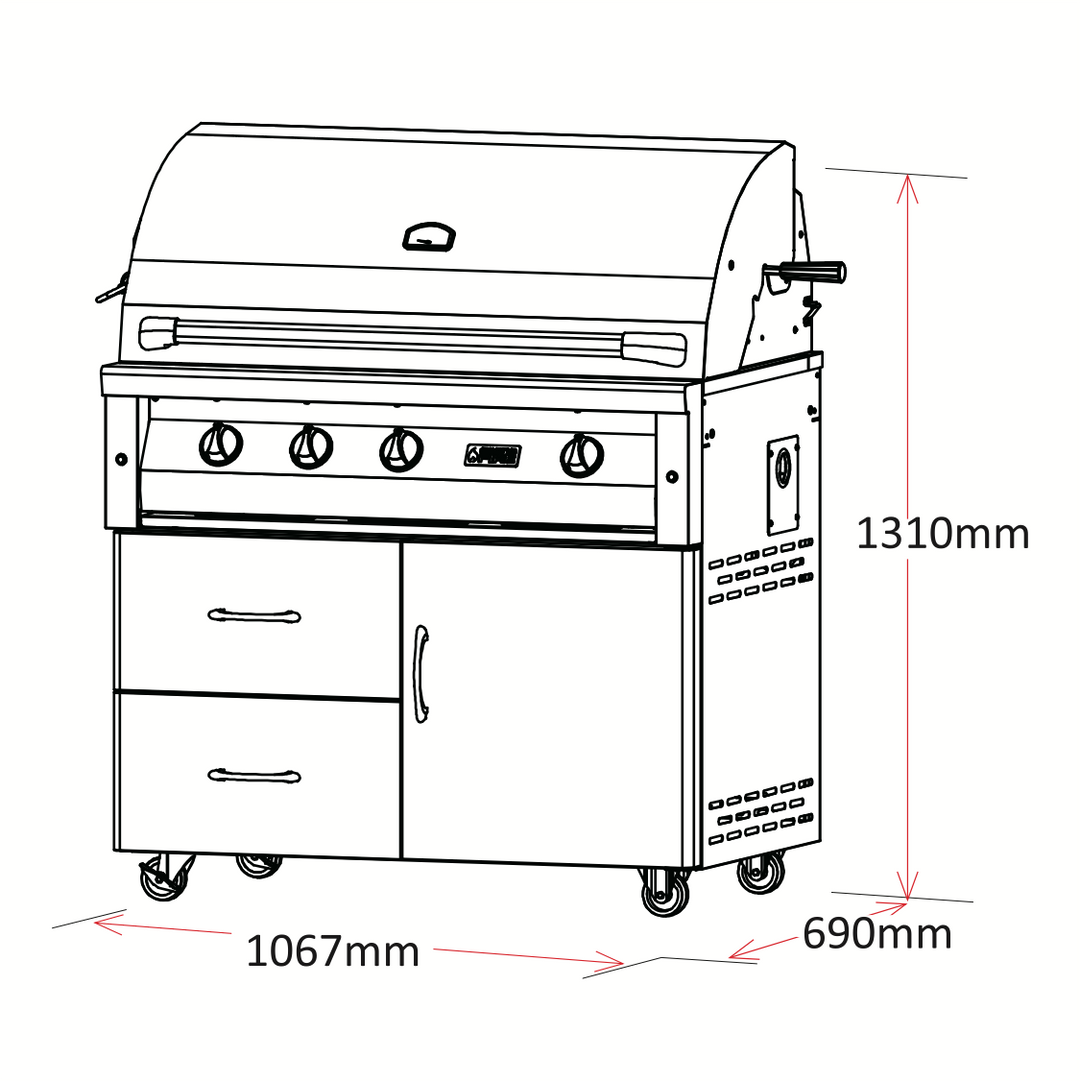 Deluxe - 42″ Gas BBQ  + FREE BBQ POWER BUNDLE