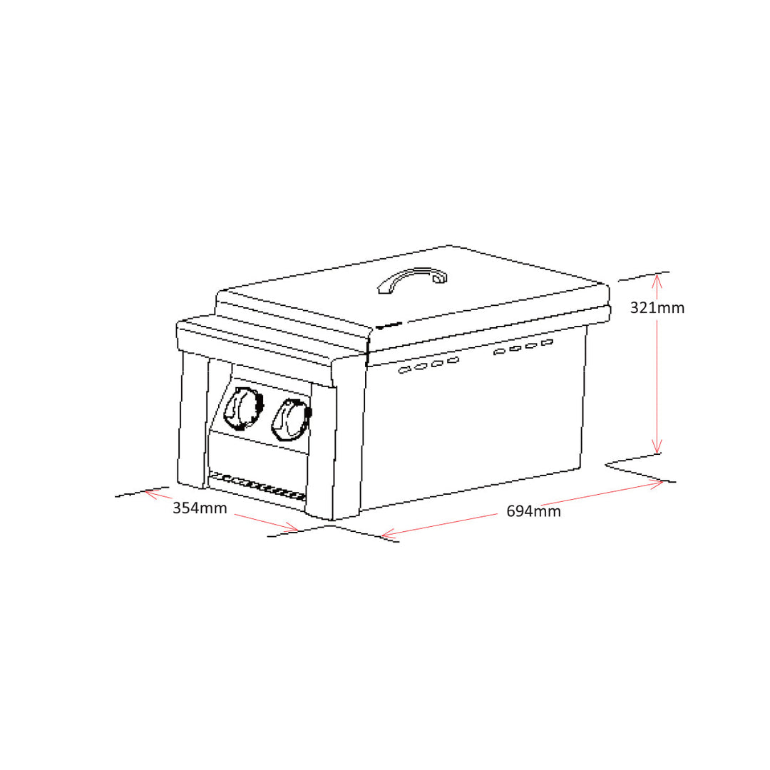 Double Side Burner | For In-Build | NG | Flame Failure